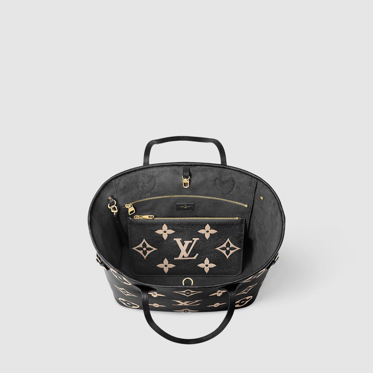 Túi Louis Vuitton Neverfull MM Nữ Đen Be